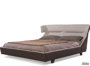 GORDON - Leather double bed with upholstered headboard _ Able