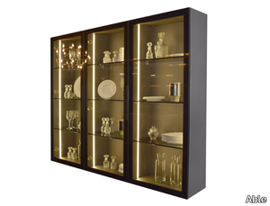 LUXOR - Wood and glass display cabinet with integrated lighting _ Able