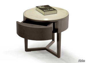 ORBIT - Round MDF bedside table with drawers _ Able