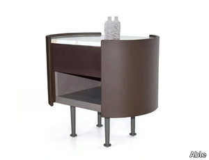 PARENTHESIS - Oval multi-layer wood bedside table with drawers _ Able