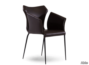 SWAN - Leather chair with armrests _ Able