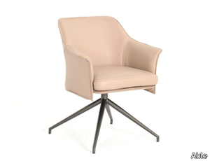 MASON DC - Trestle-based leather chair with armrests _ Able