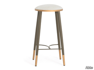 MIA - High leather stool with integrated cushion and footrest _ Able