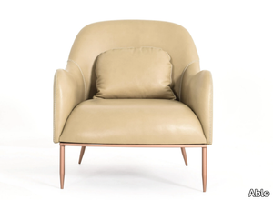 MILANO - Leather armchair with armrests _ Able