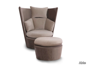 ZOE - High-back leather armchair with footstool _ Able