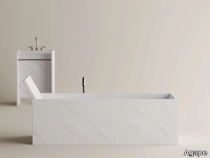 FACE À FACE - Freestanding rectangular marble bathtub _ Agape