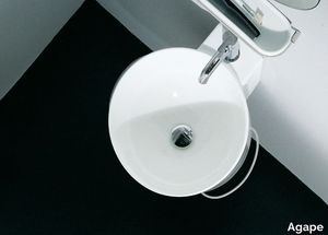 BUCATINI - Round washbasin with towel rail _ Agape