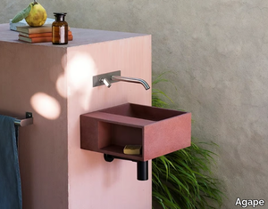 HANDWASH OUTDOOR - Wall-mounted Cementoskin® handrinse basin _ Agape