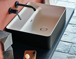 MARSIGLIA - Countertop rectangular Cristalplant® washbasin _ Agape