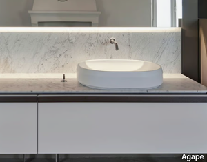 LARIANA - Countertop oval Cristalplant® washbasin _ Agape