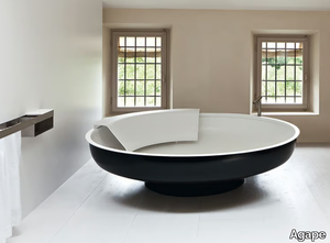 UFO - Freestanding round stainless steel bathtub _ Agape