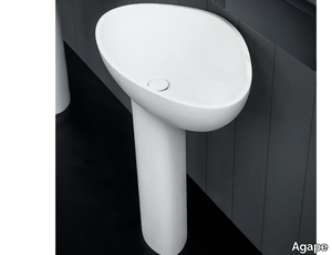 DROP - Freestanding pedestal Cristalplant® washbasin _ Agape