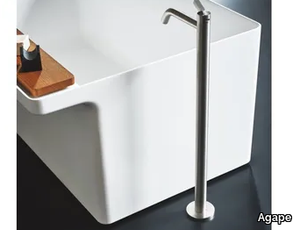 SQUARE - Floor standing single handle stainless steel bathtub mixer _ Agape