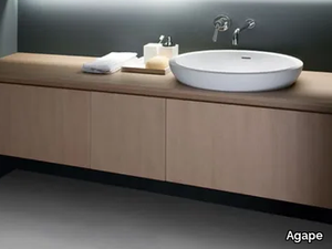 SPOON XL - Semi-inset oval Cristalplant® washbasin _ Agape