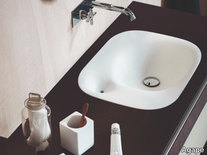 NIVIS - Inset rectangular Cristalplant® washbasin _ Agape