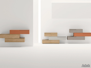 ARIA SOSPESO - Wallmounted melamine-faced chipboard chest of drawers / bedside table _ Adok