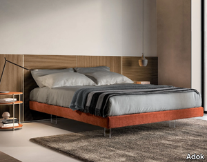 CARRÈ - Double bed with integrated lighting _ Adok