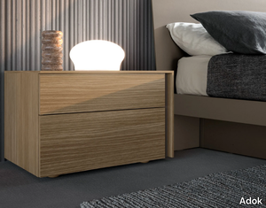 GROOVE - Rectangular melamine-faced chipboard bedside table _ Adok