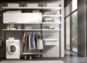 INTERMEZZO - Wall-mounted wooden laundry room cabinet with sink _ Adok