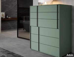 LOOP - Melamine-faced chipboard chest of drawers with integrated handles _ Adok