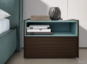 STREAM - Melamine-faced chipboard bedside table with drawers _ Adok