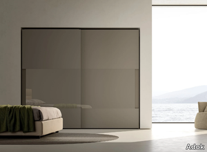 SHINE - Wood and glass wardrobe with sliding doors _ Adok