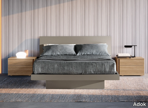 SIRIO - Wooden bed with integrated lighting _ Adok