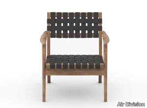 SUNDAY LOUNGE - Armchair in solid wood and woven leather _ Air Division