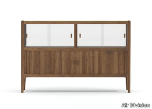 PERRY - Wood and glass sideboard with sliding doors _ Air Division