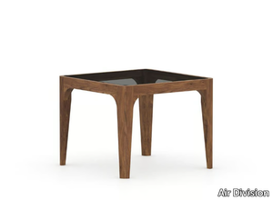 PERRY - Square wood and glass coffee table _ Air Division