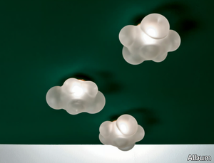 NUVOLA - Halogen handmade Borosilicate glass ceiling lamp _ Album