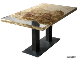 RAPOLANO - Rectangular rapolano travertine dining table _ Alcarol