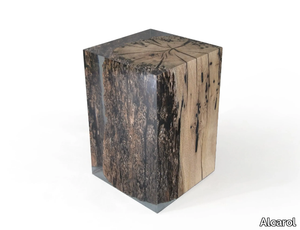 ANCHOR COLOURLESS - Oak and resin stool / coffee table _ Alcarol