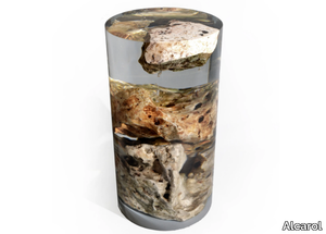 FLOATING KARST FISHEYE - Stone and resin stool / coffee table _ Alcarol