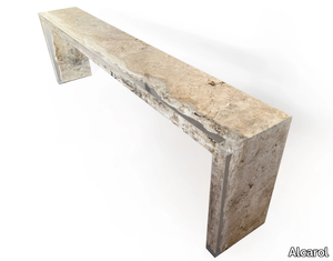 RAPOLANO ONE SIDE - Rectangular rapolano travertine console table _ Alcarol