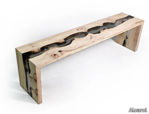 TRAIL RIVER - Solid wood and resin bench _ Alcarol