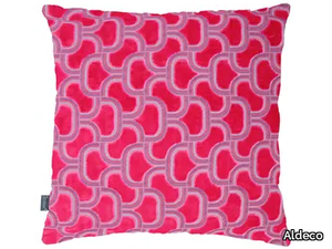 DIGBY VELVET Fuchsia - Square motif cushion _ Aldeco