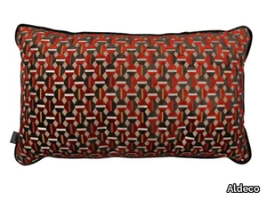 LUMIÉRE VELVET Terre Écarlate - Rectangular geometric cushion _ Aldeco