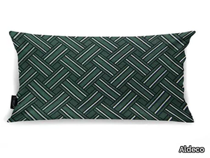 ON WEAVING Green Moss - Rectangular geometric cushion _ Aldeco