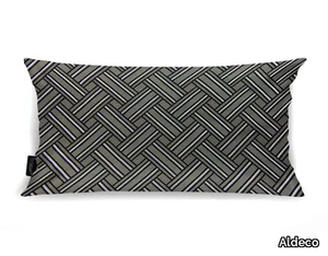 ON WEAVING Taupe - Rectangular geometric cushion _ Aldeco