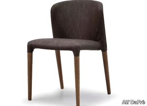 KAROL WOOD - Stackable upholstered leather chair _ Alf DaFrè