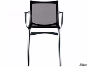 HIGHFRAME - 417 - Stackable mesh chair with armrests _ Alias