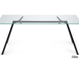 DRY - 45A - Rectangular glass and aluminium table _ Alias