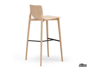 KAYAK HIGH STOOL / 052 - Solid wood stool with footrest _ Alias