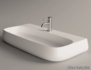 NUR - Rectangular ceramic washbasin _ Alice Ceramica