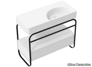 LUNARIS - Stainless steel console sink with drawers _ Alice Ceramica