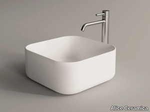 UNICA - Countertop square ceramic washbasin _ Alice Ceramica