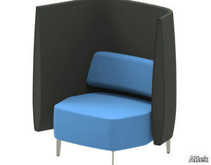 AIRWAVE 22 - Fabric armchair with high backrest and leg base for contract _ Altek