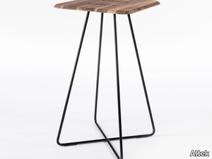 LEVANTE - Square steel and wood high table _ Altek