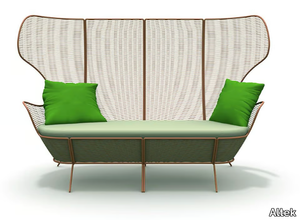 QUIZAS - 3 seater high-back steel garden sofa _ Altek